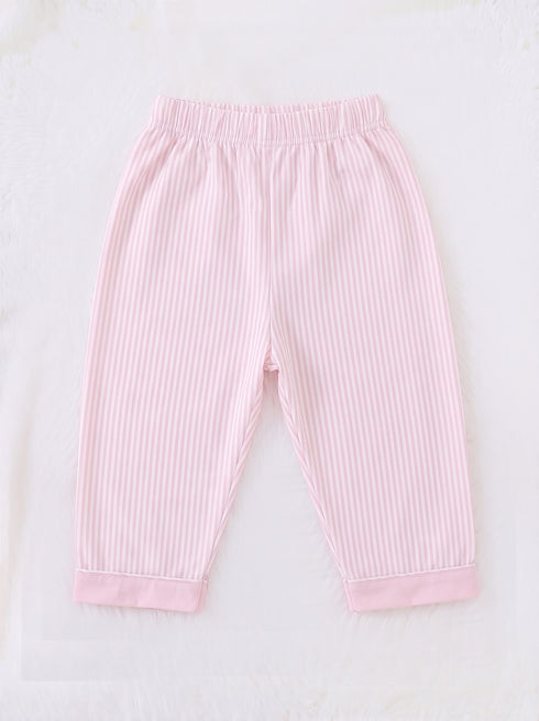 Pastel Pink Striped Night Suit Set
