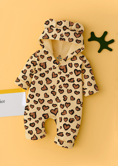 Leopard Love Fleece Hooded Sleepsuit