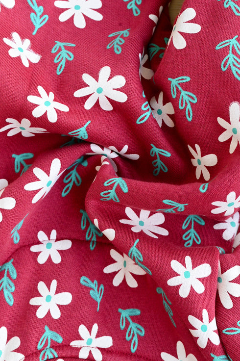 Floral Frost Frilled Fleece Hooded Sleepsuit