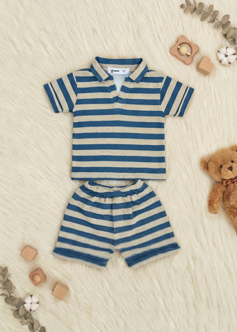 Striped Polo Short Set