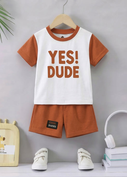 Yes Dude Interlock Short Set