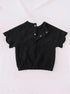 Black Scalloped Pajama Set