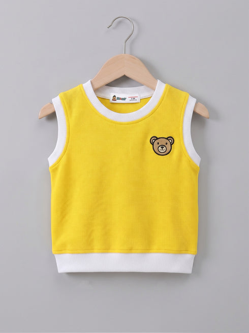 Yellow Bear Embroidered Short Set