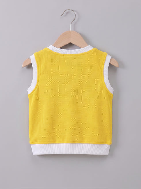 Yellow Bear Embroidered Short Set