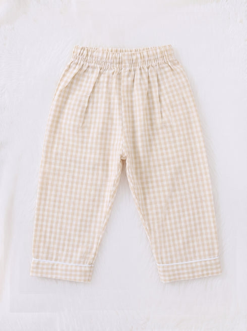 Light Yellow Checkered Night Suit Set