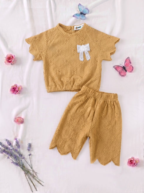 Mustard Scalloped Pajama Set