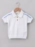 Jacquard Textured Polo Short Set (White)