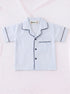 Sky Blue Striped Night Suit Set