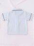 Sky Blue Striped Night Suit Set