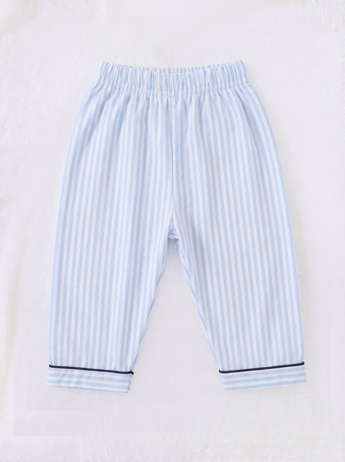 Sky Blue Striped Night Suit Set