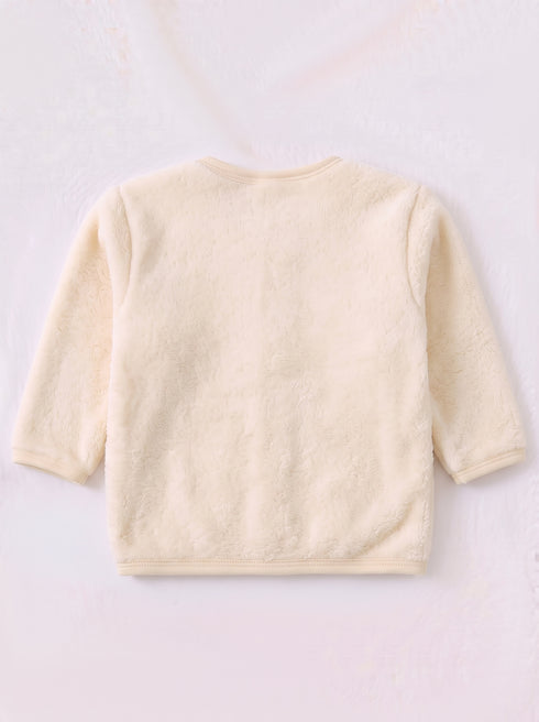 Bear Embroidered Plush Fleece Co-ord Set (Cream)