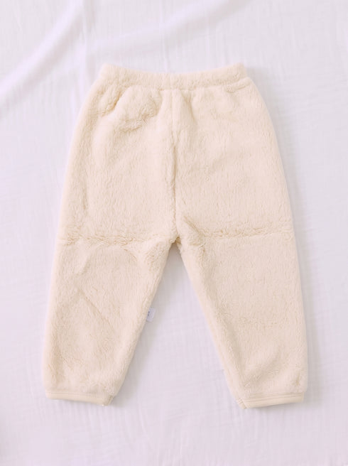 Bear Embroidered Plush Fleece Co-ord Set (Cream)