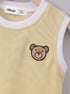 Beige Bear Embroidered Short Set