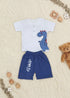 Cute Dino Henley Short Set