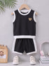 Black Bear Embroidered Short Set