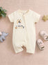 I Love Mummy Embroidered Zip-Up Romper (Cream)