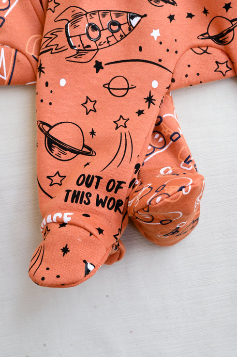 Galaxy Explorer Printed Fleece Footed Sleepsuit