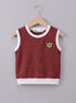 Burgundy Bear Embroidered Short Set