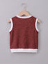 Burgundy Bear Embroidered Short Set