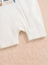 I Love Mummy Embroidered Zip-Up Romper (White)