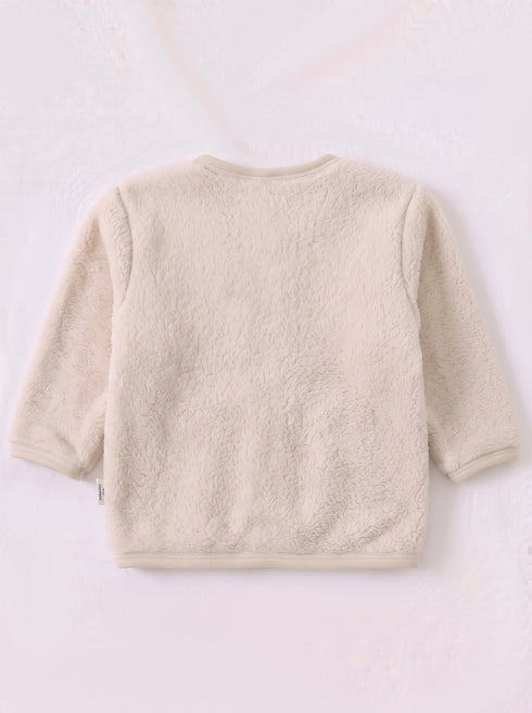 Bear Embroidered Plush Fleece Co-ord Set (Beige)