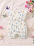 Floral Bow Detail Frill Romper