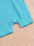 I Love Mummy Embroidered Zip-Up Romper (Turquoise)