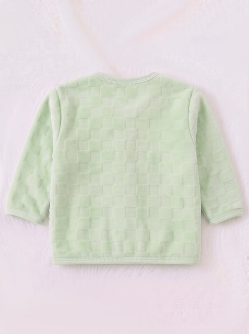 Bunny Embroidered Checkered Plush Fleece Co-ord Set