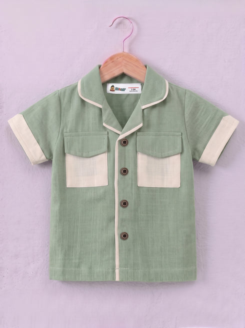 Green Irish Cotton Cuban Shirt Set