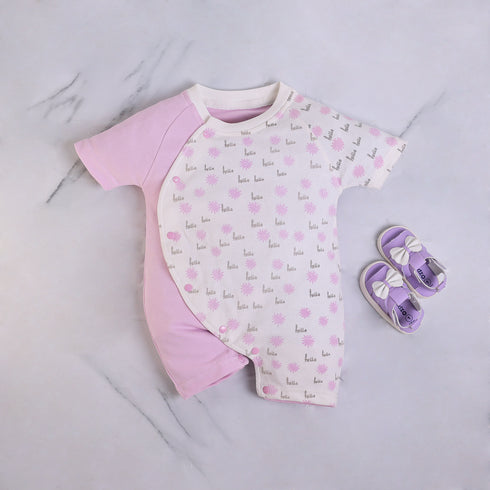 Flower Printed Raglan Sleeve Romper