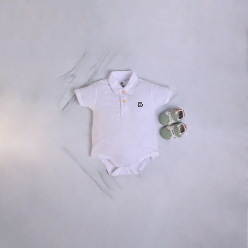 White Polo Bodysuit Set