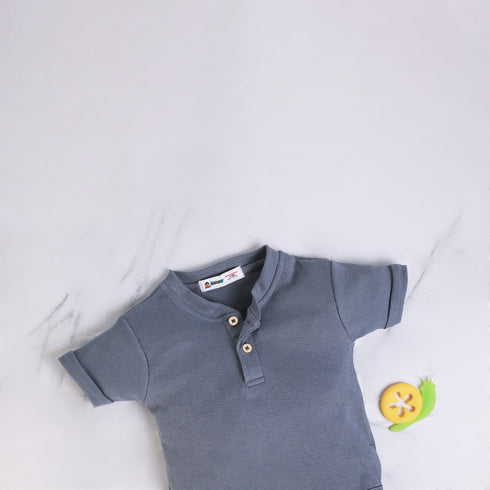 Dark Grey Henley Bodysuit