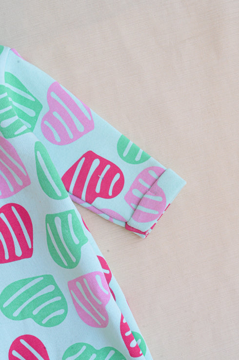 Mint Leaf Printed Fleece Hooded Sleepsuit