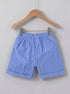 Playful Blue Jacquard Textured Polo Short Set