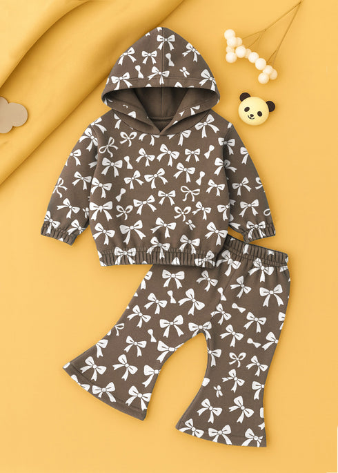 Choco Bow Fleece Hooded Set