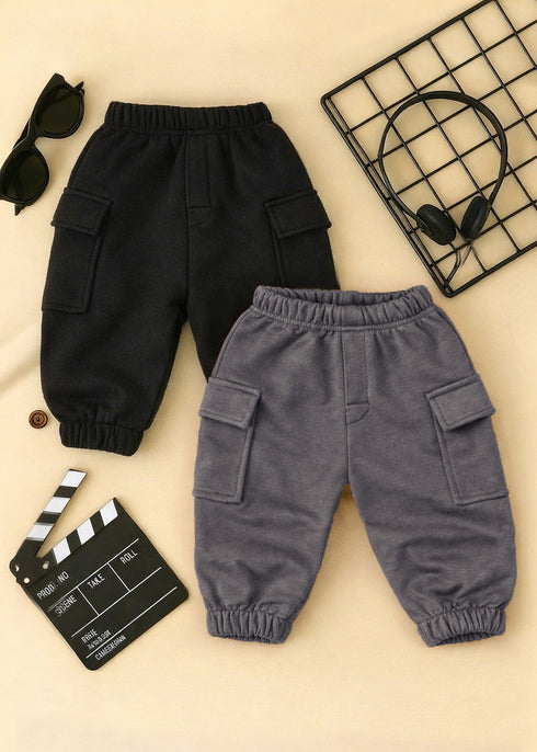 2-Pack Cargo Fleece Pajama (Charcoal & Black)