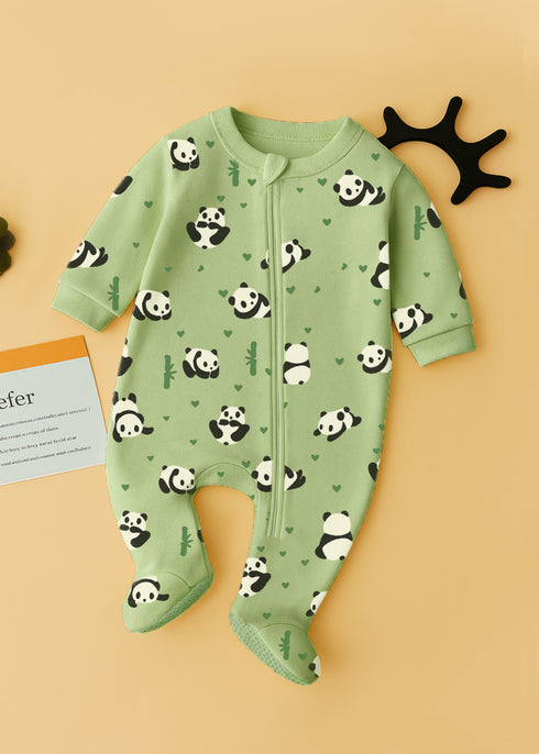 Panda World Fleece Footed Sleepsuit