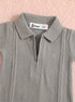 Olive Green Jacquard Textured Polo Romper