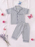 Graphite Striped Night Suit Set