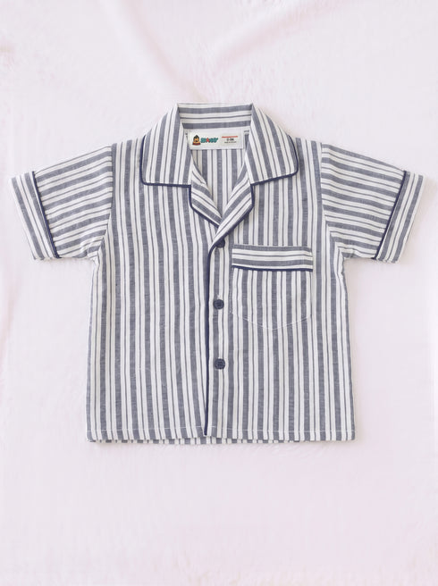 Graphite Striped Night Suit Set