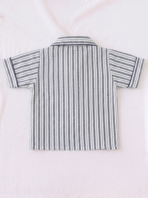 Graphite Striped Night Suit Set