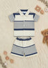 Nautical Stripe Button-Down Shirt Set