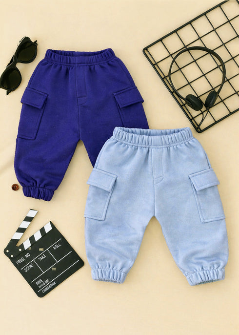 2-Pack Cargo Fleece Pajama (Royal Blue & Sky Blue)