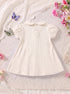 Ivory Floral Embroidered Jacquard Baby Frock