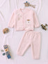 Bear Embroidered Plush Fleece Co-ord Set (Pink)