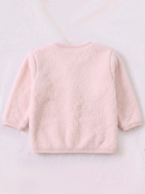 Bear Embroidered Plush Fleece Co-ord Set (Pink)