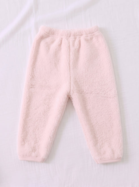 Bear Embroidered Plush Fleece Co-ord Set (Pink)