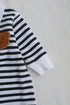 Striped Bear Embroidery Waffle Knit Polo Sleepsuit