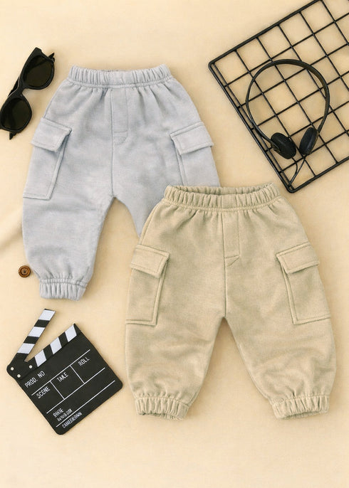 2-Pack Cargo Fleece Pajama (Sky Blue & Sand)