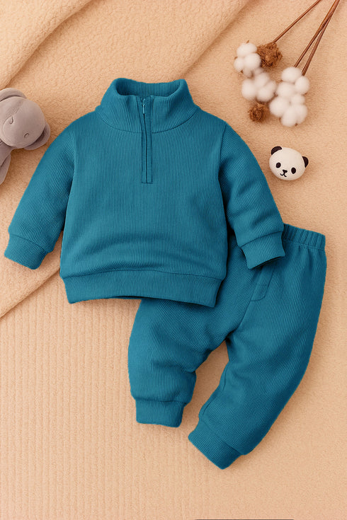 Ribbed High Neck (Turquoise)